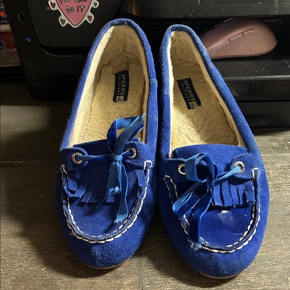 Sperry Royal Blue Suede Moccasins Women’s 8 - Picture 1 of 7
